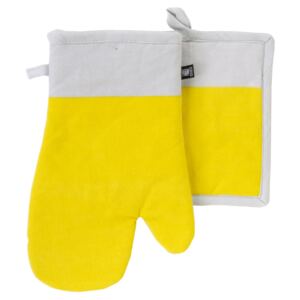 Kuchyňský SET rukavice/chňapka UNIVERSAL žlutá, 18x30 cm/20X20 cm ESSEX, 100% bavlna