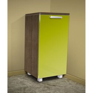 Nabytekmorava Koupelnová skříňka s košem na prádlo K18 barva skříňky: rigoletto, barva dvířek: lemon lesk