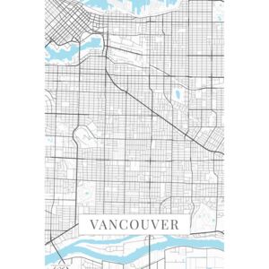Mapa Vancouver white
