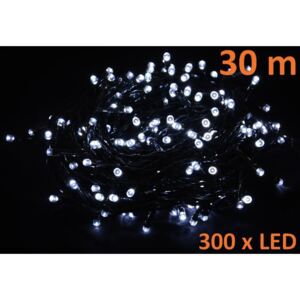 Vánoční LED řetěz - 30 m, 300 LED, studeně bílý - OEM D28279