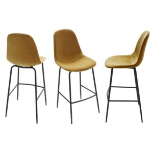 Barová židle SCANDINAVIA tmavě žlutá samet Nábytek | Jídelní prostory | Barové židle