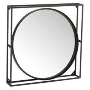 Nástěnné zrcadlo ve čtvercovém kovovém rámu Pierrette - Ø 65*10 cm