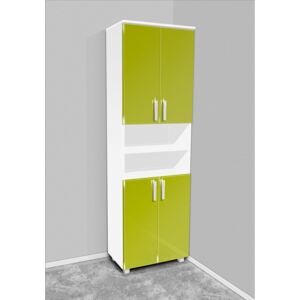 Nabytekmorava Vysoká koupelnová skříňka K15 barva skříňky: bílá 113, barva dvířek: lemon lesk