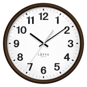 Tmavé dřevěné hodiny s plynulým chodem LAVVU ESSENTIAL WOOD LCS4041 (LAVVU ESSENTIAL WOOD LCS4041)