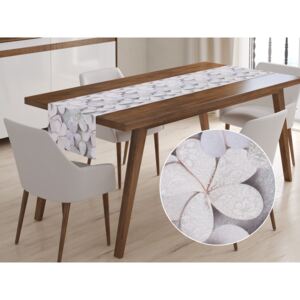 Dekorační běhoun na stůl Leona LN-078 Designové květy na šedém 20x120 cm