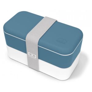 Svačinový box MonBento Original Denim | tmavě modrý MonBento (barva-bílá, tmavě modrá denim, šedá)