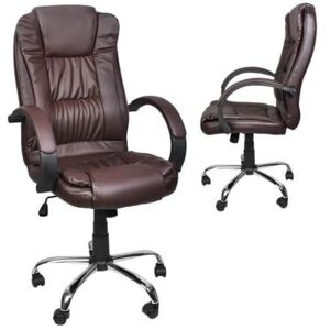 ISO Kancelářská židle EKO kůže hnědá, 8985
