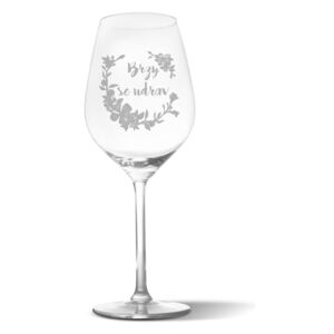 Sklenička na víno SABLIO - Brzy se uzdrav 350 ml