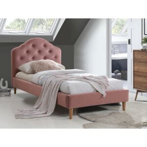 SIG Čalouněná postel CHLOE velvet růžová 90x200