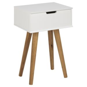 ACTONA Noční stolek MITRA bílý dřevěné nohy 40 x 61 cm