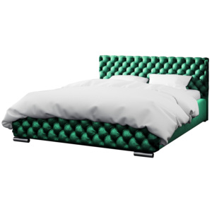 Čalouněná postel RAFO + matrace DE LUX, 140x200, gloss velvet 1206