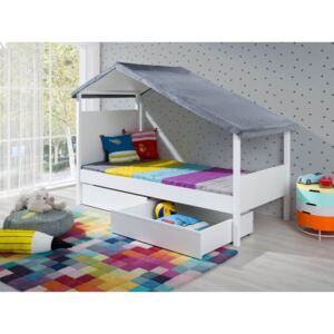 Dětská postel s úložným prostorem Pepe, masiv borovice/lamino