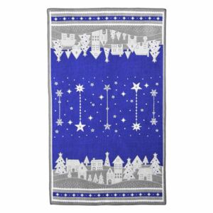 Forbyt Vánoční utěrka Zimní vesnička modrá, 45 x 70 cm