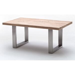 Jídelní stůl CASTELLO dub masiv/leštěná ocel Velikost stolu 220x100