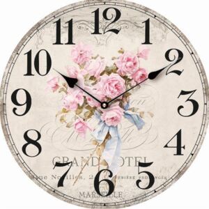 Isabelle Rose® Nástěnné hodiny s růžemi - 29 cm