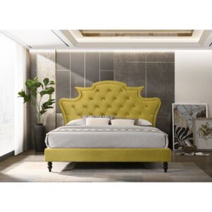 Tempo Kondela, s.r.o. Luxusní postel, zlatá Velvet látka, 180x200, REINA