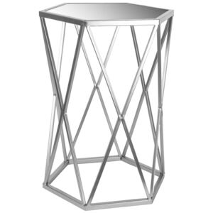 Kávový stolek GLAMOUR TBG2001-C stříbrná - 47x35 cm