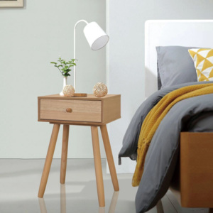 Noční stolek, 2 ks, masivní borovice, 40x30x61 cm, hnědý