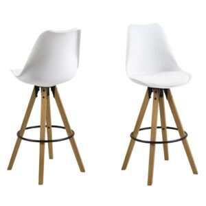 Designová barová stolička Nascha bílá-přírodní