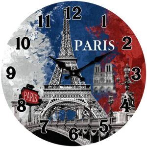 Postershop Nástěnné skleněné hodiny: Paris - 38 cm