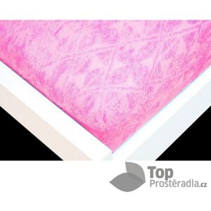 TP Žakárové prostěradlo Premium 190g/m2 90x200 Růžová
