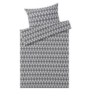 MERADISO® Flanelové ložní povlečení, 140 x 200 cm, (trojúhelník/černá/bílá)