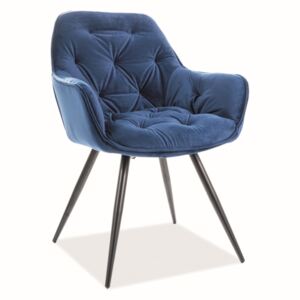 BRADOP Jídelní židle/křesílko CHERRY velvet modré