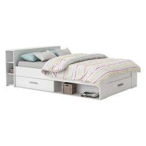Multifunkční postel s úložným prostorem Pocket, 140x200, lamino, bílá