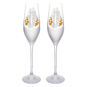 Sklenice na šampaňské Novomanželé (Pískované sklenice)