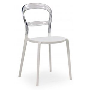 Jídelní židle K100 bílá, transparentní