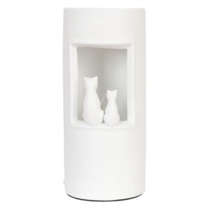 Keramická stolní lampa kočky - Ø 12*28 cm / E14/max 1*30W Clayre & Eef