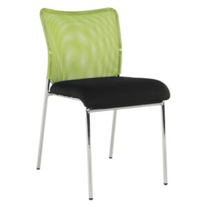 TEMPO Zasedací židle, zelená/černá/chrom,ALTAN