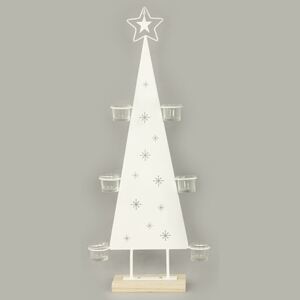 Svícen ve tvaru stromečku, kovová vánoční dekorace AN134