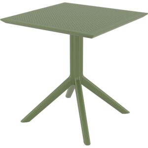 SKY Plastový stůl 70x70 olivově zelená