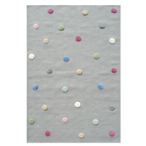 Livone Dětský koberec barevné puntíky barva: šedá, Velikost: 100 x 160