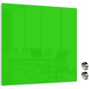 Skleněná magnetická tabule MEMOBOARDS 100x100 cm zelená