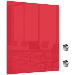 Skleněná magnetická tabule MEMOBOARDS 120x90 cm červená