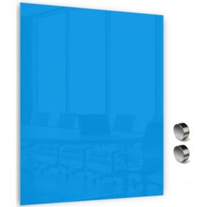 Skleněná magnetická tabule MEMOBOARDS 90x60 cm modrá