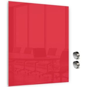 Skleněná magnetická tabule MEMOBOARDS 90x60 cm červená