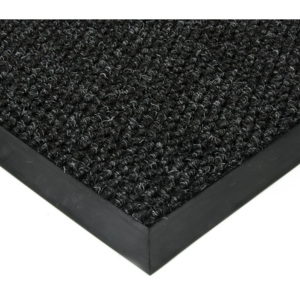FLOMAT Černá textilní zátěžová vstupní čistící rohož Fiona - 110 x 160 x 1,1 cm