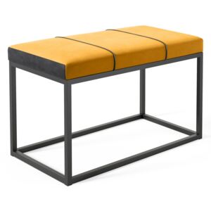 Žlutá čalouněná lavice Zola 80x40 cm