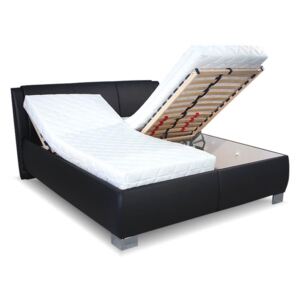 Čalouněná postel s úložným prostorem Norka Black, čelní výklop , 160x200 cm, Matrace ALFA