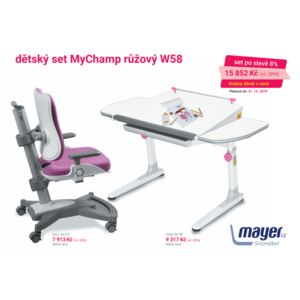 Dětský set Mayer – rostoucí židle MYCHAMP a rostoucí stůl PROFI 3, růžový + dárek