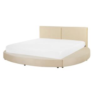 Čalouněná sametová postel v béžové barvě 180x200 cm LAVAL