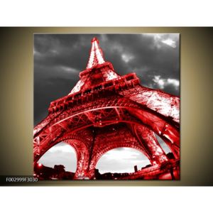 Obraz červené Eiffelovy věže (F002999F3030)
