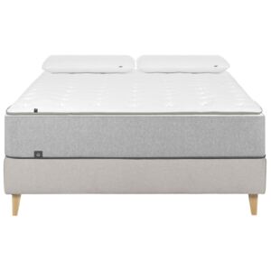 Béžová látková postel LaForma Nikos 150 x 190 cm