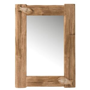 Nástěnné zrcadlo v dřevěném rámu s rybami Mer - 57,5*4*79,5 cm