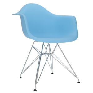 Design Project Světle modrá plastová židle DAR