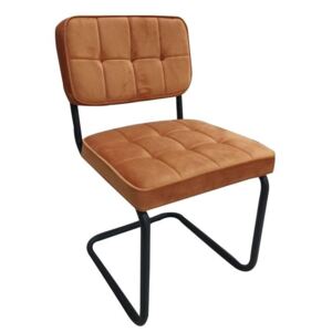 Sametová oranžová jídelní židle Capri - 49*82*57 cm