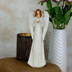 Andělka s holubičkou ve splývavých šatech- 29 cm